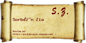 Sorbán Zia névjegykártya